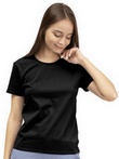Жіноча бавовняна чорна футболка Роксана 1359, перед