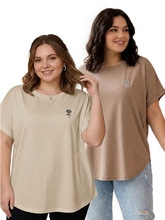 Жіноча футболка великого розміру 3XL/4XL, бежевий і капучіно