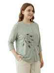 Жіноча бавовняна футболка м'ята 3XL-6XL, боком